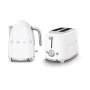Smeg KLF03WHUK 1.7Ltr - 3kw Kettle and TSF01WHUK 2 Slice Toaster Set in White